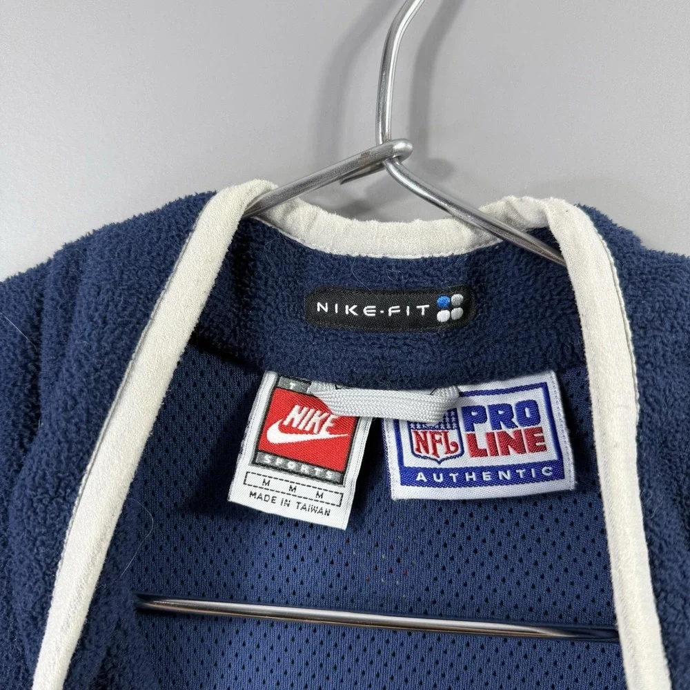 Dallas Cowboys Jacket Mens Medium Blue NFL Football Nike Fleece Zip Vest